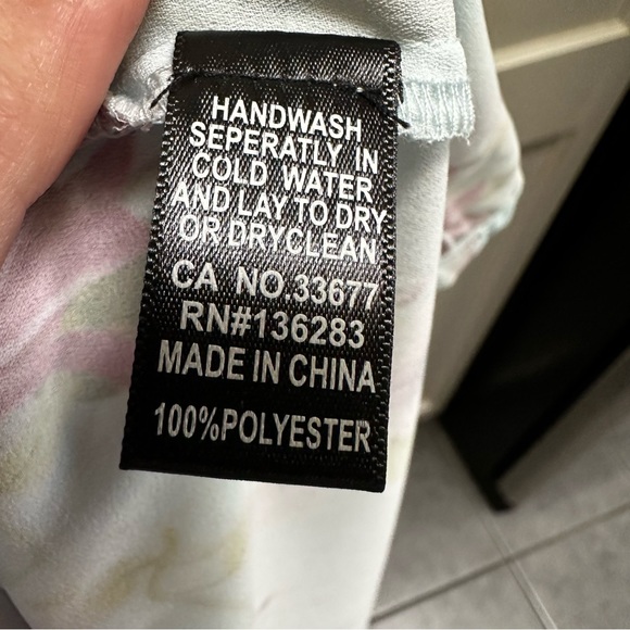 Floral Elegance Blouse - Light Blue and Pink - Picture 7 of 7